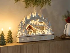 New Beliani Decorazione natalizia LED GOKSJO 33 cm chiaro Marrone