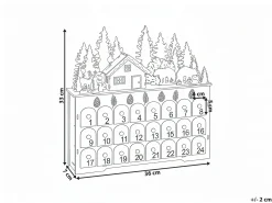 Discount Beliani Decorazione natalizia LED HELIN Calendario dell'Avvento 33 cm chiaro Marrone