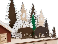 Discount Beliani Decorazione natalizia LED HELIN Calendario dell'Avvento 33 cm chiaro Marrone