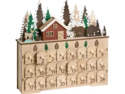 Discount Beliani Decorazione natalizia LED HELIN Calendario dell'Avvento 33 cm chiaro Marrone