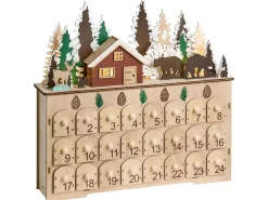 Discount Beliani Decorazione natalizia LED HELIN Calendario dell'Avvento 33 cm chiaro Marrone