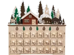 Discount Beliani Decorazione natalizia LED HELIN Calendario dell'Avvento 33 cm chiaro Marrone
