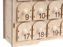 Discount Beliani Decorazione natalizia LED HELIN Calendario dell'Avvento 33 cm chiaro Marrone