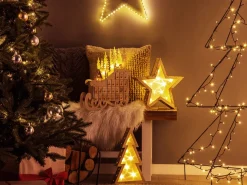 New Beliani Decorazione natalizia LED IMPALA Calendario dell'Avvento 40 cm chiaro Marrone