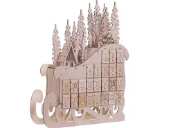 New Beliani Decorazione natalizia LED IMPALA Calendario dell'Avvento 40 cm chiaro Marrone