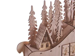 New Beliani Decorazione natalizia LED IMPALA Calendario dell'Avvento 40 cm chiaro Marrone