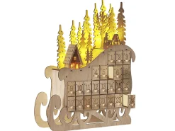 New Beliani Decorazione natalizia LED IMPALA Calendario dell'Avvento 40 cm chiaro Marrone