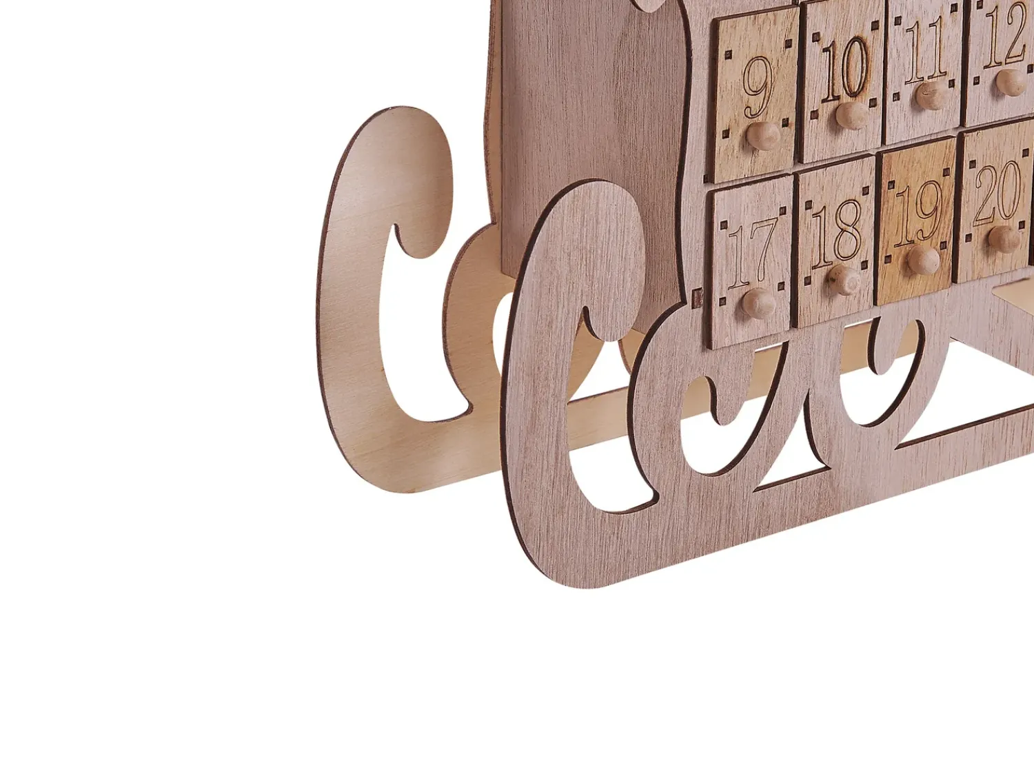 New Beliani Decorazione natalizia LED IMPALA Calendario dell'Avvento 40 cm chiaro Marrone