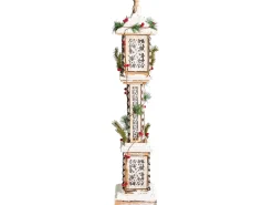 Outlet Beliani Decorazione natalizia LED LENTIRA Lampada da palo 80 cm Marrone chiaro Bianco Verde Marrone