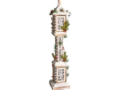 Outlet Beliani Decorazione natalizia LED LENTIRA Lampada da palo 80 cm Marrone chiaro Bianco Verde Marrone