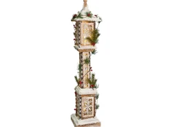 Outlet Beliani Decorazione natalizia LED LENTIRA Lampada da palo 80 cm Marrone chiaro Bianco Verde Marrone