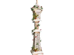 Hot Beliani Decorazione natalizia LED LIESVESI Lampada da palo 80 cm Marrone chiaro Bianco Verde Marrone