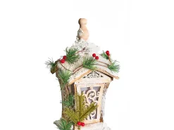 Hot Beliani Decorazione natalizia LED LIESVESI Lampada da palo 80 cm Marrone chiaro Bianco Verde Marrone