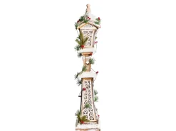 Hot Beliani Decorazione natalizia LED LIESVESI Lampada da palo 80 cm Marrone chiaro Bianco Verde Marrone