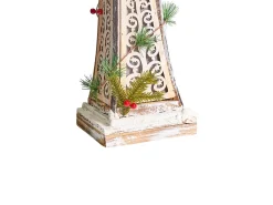Hot Beliani Decorazione natalizia LED LIESVESI Lampada da palo 80 cm Marrone chiaro Bianco Verde Marrone