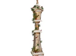 Hot Beliani Decorazione natalizia LED LIESVESI Lampada da palo 80 cm Marrone chiaro Bianco Verde Marrone