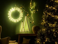Clearance Beliani Decorazione natalizia LED LOPPI Albero di Natale 47/69 cm Nero