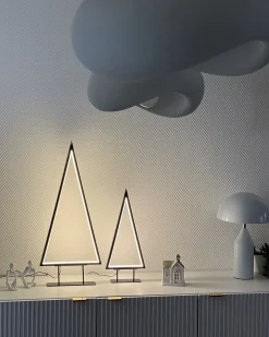 Clearance Beliani Decorazione natalizia LED LOPPI Albero di Natale 47/69 cm Nero
