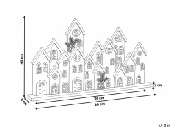 Best Beliani Decorazione natalizia LED MALLOS Casa 45 cm Marrone Bianco Verde Marrone