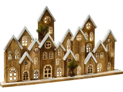 Best Beliani Decorazione natalizia LED MALLOS Casa 45 cm Marrone Bianco Verde Marrone
