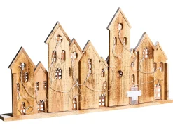 Best Beliani Decorazione natalizia LED MALLOS Casa 45 cm Marrone Bianco Verde Marrone