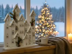 Online Beliani Decorazione natalizia LED MAAVESI Casa 53 cm Bianco Bianco Verde
