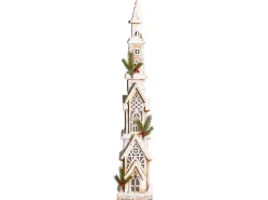 Sale Beliani Decorazione natalizia LED NASIJARVI Casa 85 cm Marrone chiaro Bianco Marrone Verde