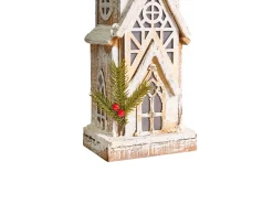 Sale Beliani Decorazione natalizia LED NASIJARVI Casa 85 cm Marrone chiaro Bianco Marrone Verde