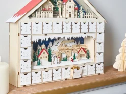Best Beliani Decorazione natalizia LED NISSER Calendario dell'Avvento 44 cm Marrone chiaro Marrone Multicolore