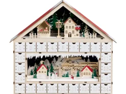 Best Beliani Decorazione natalizia LED NISSER Calendario dell'Avvento 44 cm Marrone chiaro Marrone Multicolore