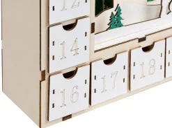 Best Beliani Decorazione natalizia LED NISSER Calendario dell'Avvento 44 cm Marrone chiaro Marrone Multicolore