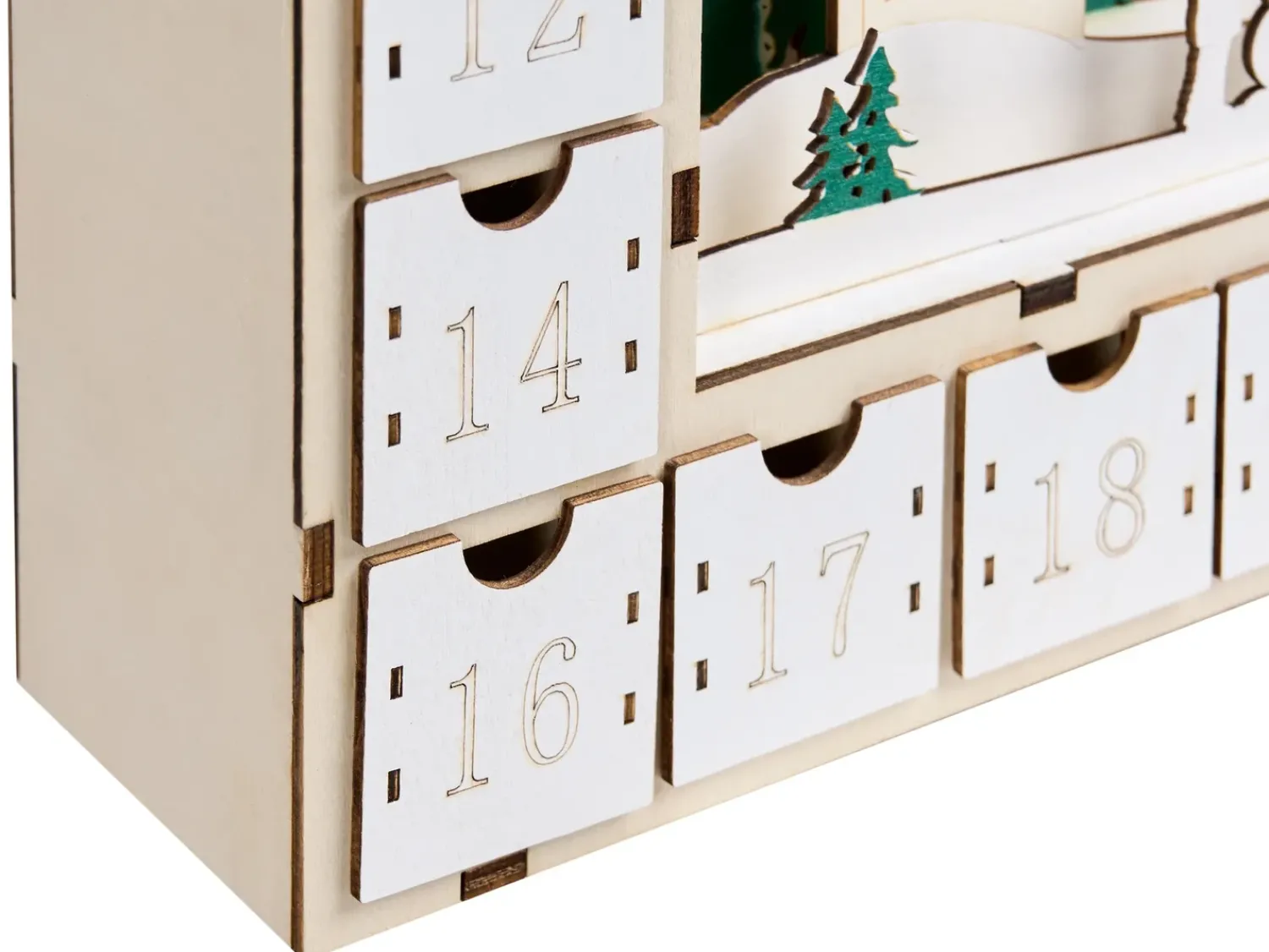 Best Beliani Decorazione natalizia LED NISSER Calendario dell'Avvento 44 cm Marrone chiaro Marrone Multicolore