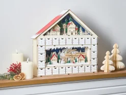 Best Beliani Decorazione natalizia LED NISSER Calendario dell'Avvento 44 cm Marrone chiaro Marrone Multicolore