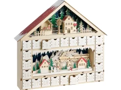 Best Beliani Decorazione natalizia LED NISSER Calendario dell'Avvento 44 cm Marrone chiaro Marrone Multicolore