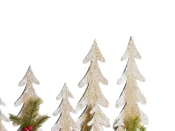 Beliani Decorazione natalizia LED ORIVESI Albero di Natale 30 cm Marrone chiaro Verde Marrone