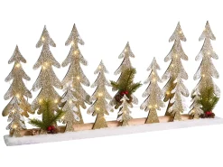 Beliani Decorazione natalizia LED ORIVESI Albero di Natale 30 cm Marrone chiaro Verde Marrone