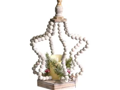 New Beliani Decorazione natalizia LED PATARI Stella 42 cm Marrone chiaro Giallo Marrone Verde