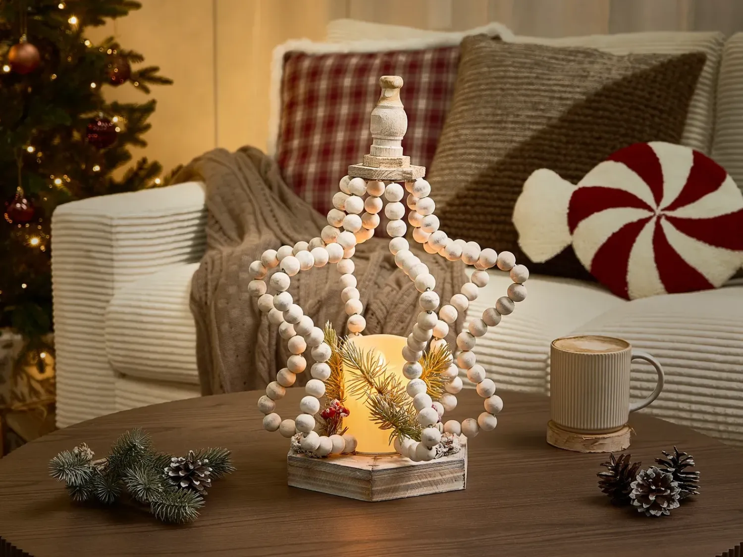 New Beliani Decorazione natalizia LED PATARI Stella 42 cm Marrone chiaro Giallo Marrone Verde