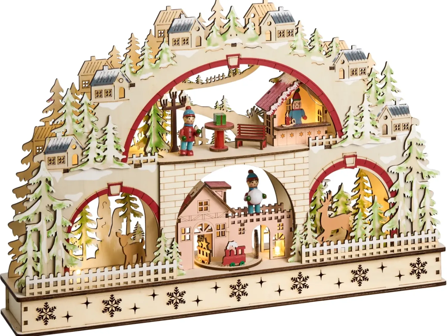 Online Beliani Decorazione natalizia LED SELURA 30 cm Marrone chiaro Marrone Multicolore
