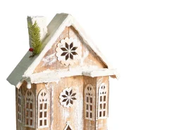 Online Beliani Decorazione natalizia LED UNARI Casa 50 cm Marrone chiaro Bianco Marrone
