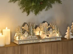 Beliani Decorazione natalizia LED VANSJO 22 cm chiaro Marrone