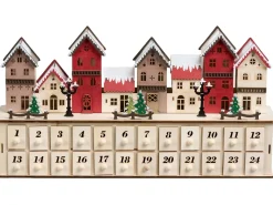 Online Beliani Decorazione natalizia LED VISTERFLO Calendario dell'Avvento 24 cm Marrone chiaro Marrone Multicolore
