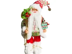 Hot Beliani Decorazione natalizia MOSVATN Babbo Natale 37 cm Rosso/Verde Bianco Rosso Verde