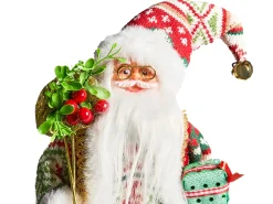Hot Beliani Decorazione natalizia MOSVATN Babbo Natale 37 cm Rosso/Verde Bianco Rosso Verde
