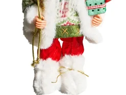 Hot Beliani Decorazione natalizia MOSVATN Babbo Natale 37 cm Rosso/Verde Bianco Rosso Verde
