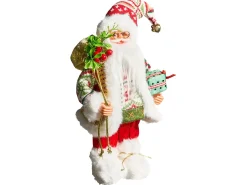 Hot Beliani Decorazione natalizia MOSVATN Babbo Natale 37 cm Rosso/Verde Bianco Rosso Verde