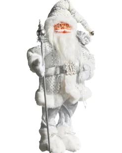 Best Beliani Decorazione natalizia NELAUG Babbo Natale 48 cm Argento Bianco Argento