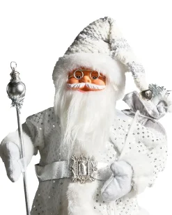 Best Beliani Decorazione natalizia NELAUG Babbo Natale 48 cm Argento Bianco Argento