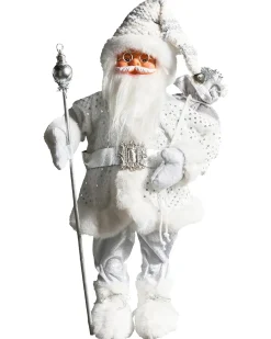 Best Beliani Decorazione natalizia NELAUG Babbo Natale 48 cm Argento Bianco Argento