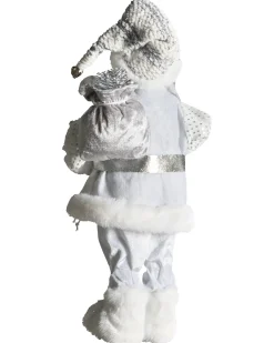Best Beliani Decorazione natalizia NELAUG Babbo Natale 48 cm Argento Bianco Argento